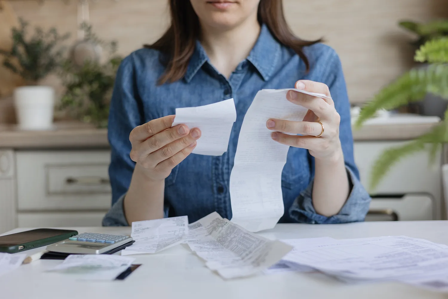 homeowner checking water bill